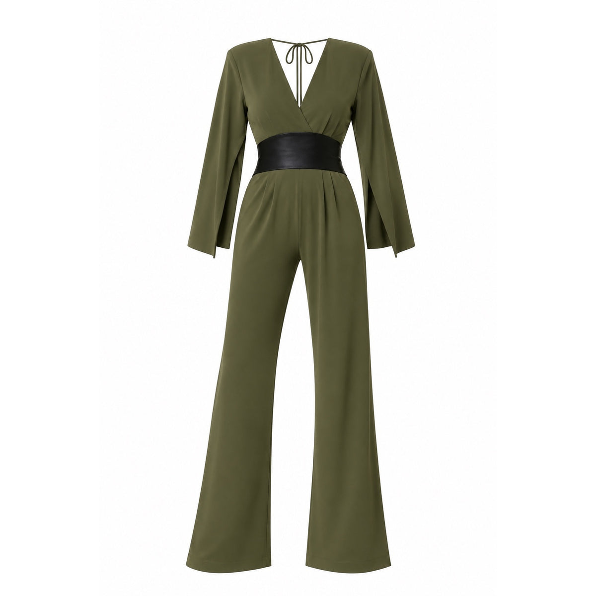 IMANI Backless & Bra Friendly Blazer Style Jumpsuit | Khaki