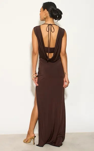 AMARI Chocolate Brown Dress
