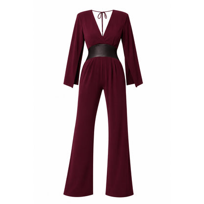 IMANI Backless & Bra Friendly Blazer Style Jumpsuit | Plum