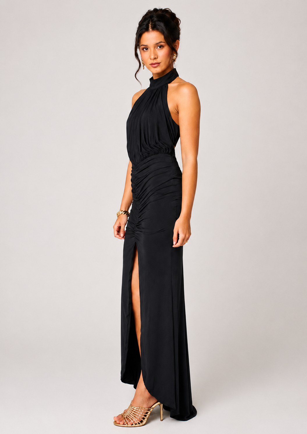 SELENE Maxi Halter Dress | Black