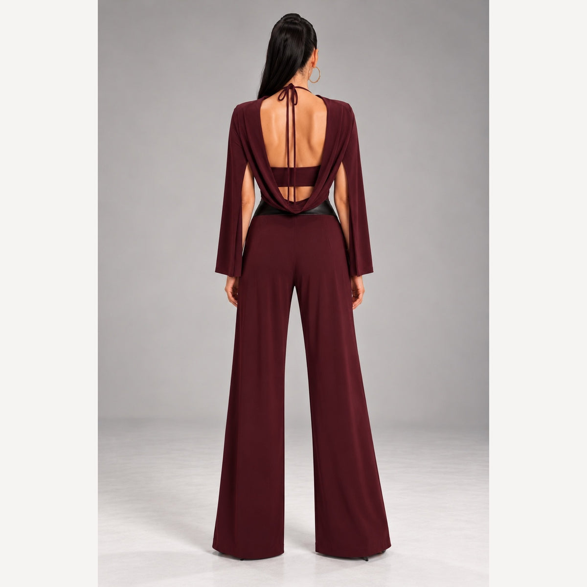IMANI Backless & Bra Friendly Blazer Style Jumpsuit | Plum