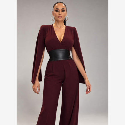 IMANI Backless & Bra Friendly Blazer Style Jumpsuit | Plum