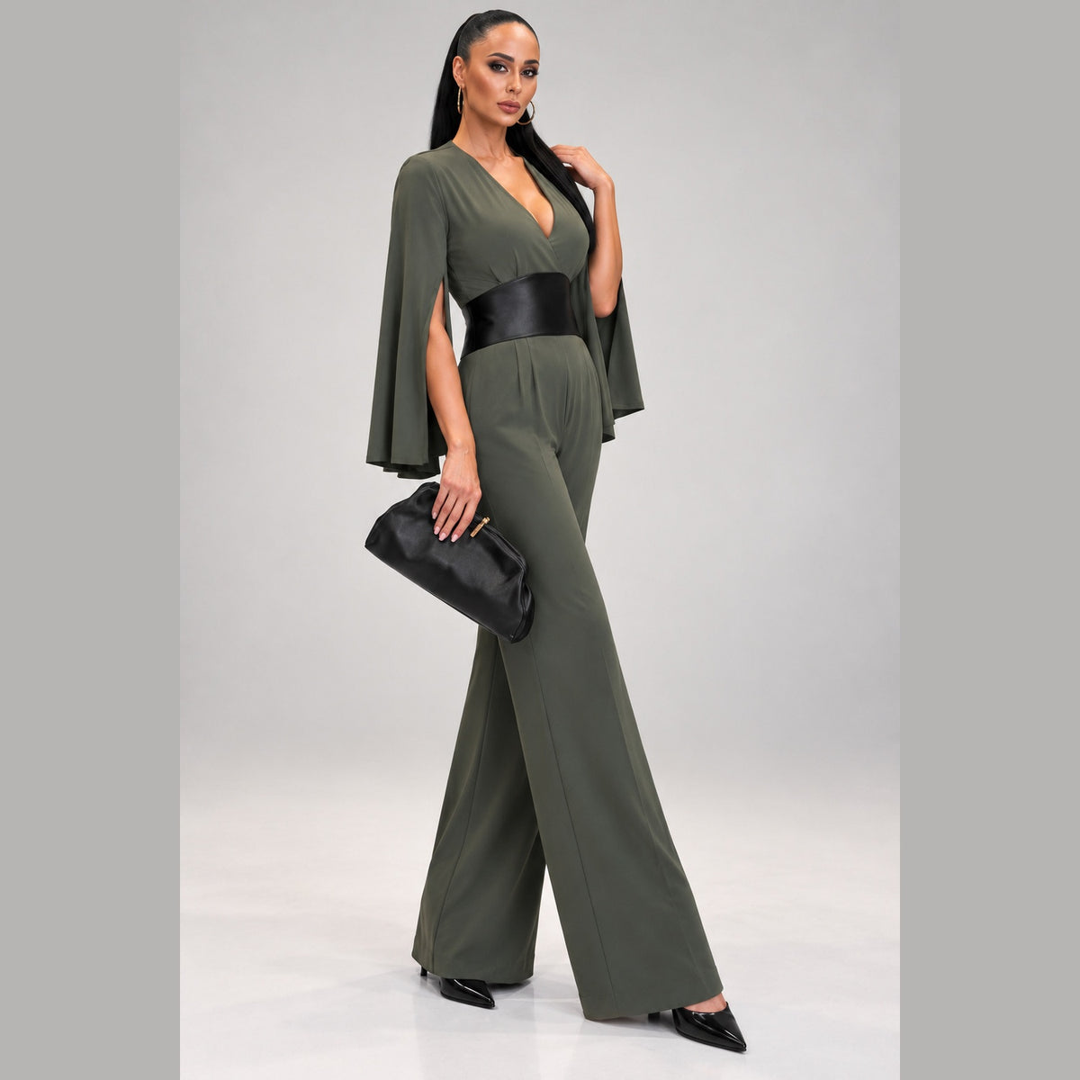 IMANI Backless & Bra Friendly Blazer Style Jumpsuit | Khaki