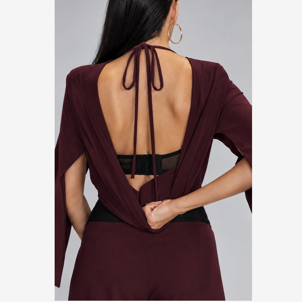 IMANI Backless & Bra Friendly Blazer Style Jumpsuit | Plum