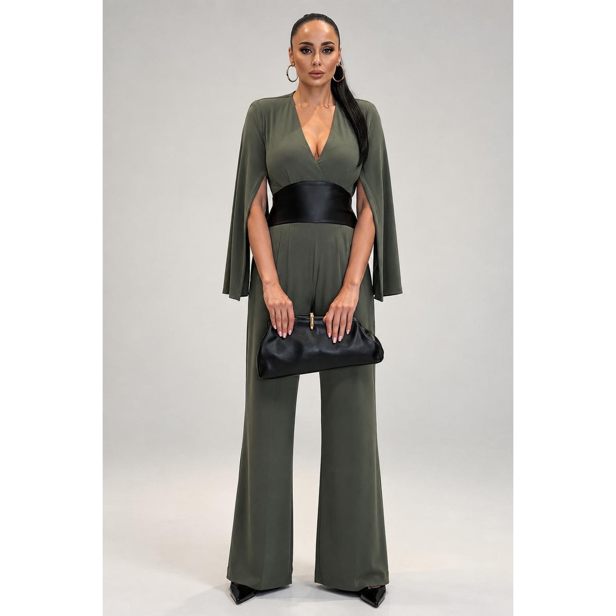 IMANI Backless & Bra Friendly Blazer Style Jumpsuit | Khaki