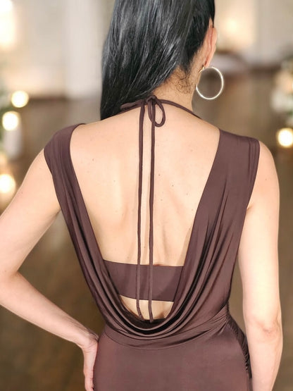 AMARI Chocolate Brown Dress
