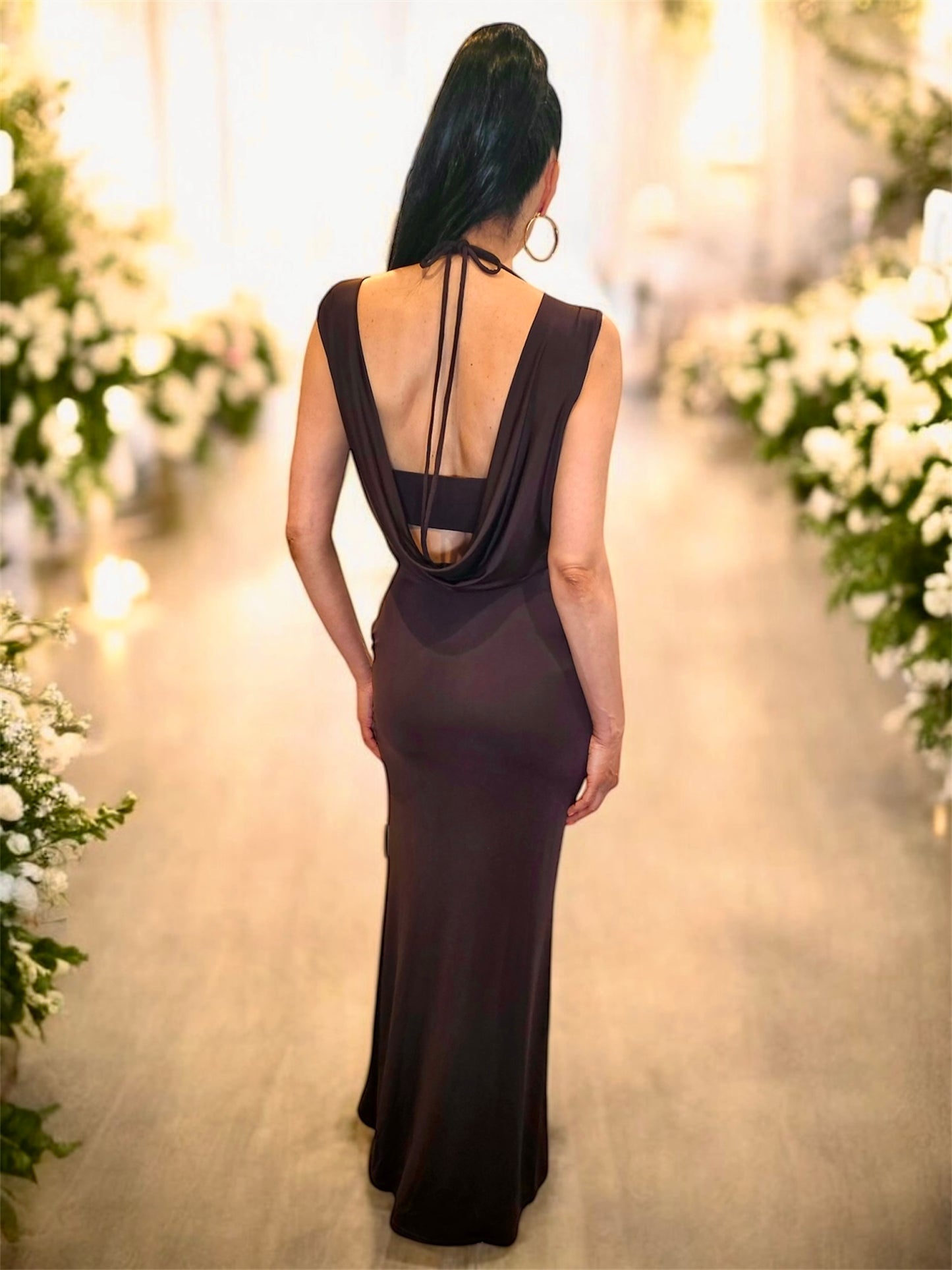 AMARI Chocolate Brown Dress